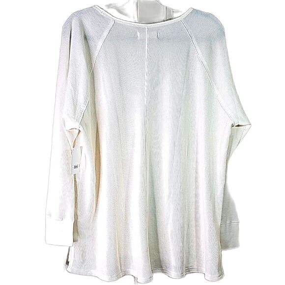 Lucky Brand Top Scoop Neck White Size XL Oversized NWT - Picture 4 of 8
